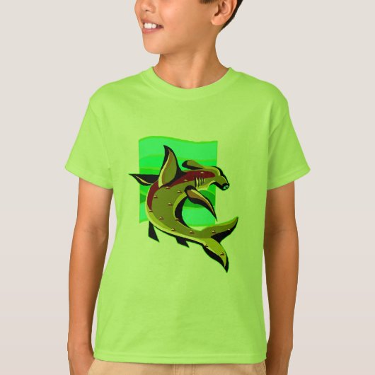 Green Hammerhead Shark T-shirt (Voorkant)