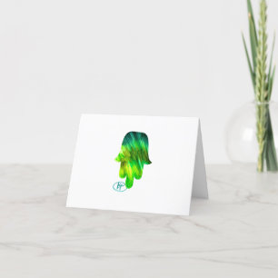 Green Hamsa Art Kaart