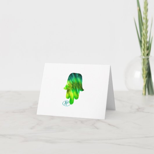 Green Hamsa Art Kaart (Voorkant)