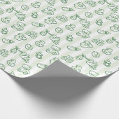 Green Hand Drawn Doodle Whimsical Baby shower Cadeaupapier (Hoek)