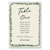 green hand drawn heart Whimsical Wedding  Kaart (Achterkant)