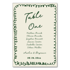 green hand drawn heart Whimsical Wedding  Kaart