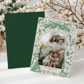 Green Hand Drawn Scribble Bow Arch Photo Christmas Feestdagenkaart