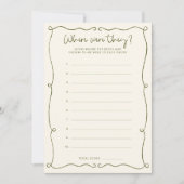 Green Hand-Drawn Waar waren ze Game Kaart (Voorkant)