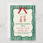 Green Hand Drawn Whimsical Wavy Lijst Christmas Kaart (Voorkant)