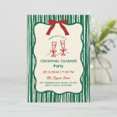 Green Hand Drawn Whimsical Wavy Lijst Christmas Kaart (Staand voorkant)