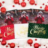 Green Hand Lettered kerst  Folie Feestdagenkaart