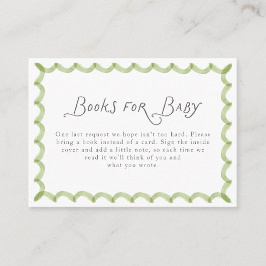 Green Hand Painted Frame Books for Baby Informatiekaartje (Voorkant)