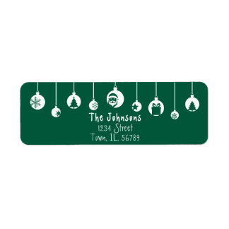 Green Hanging Ornament Return Address Label