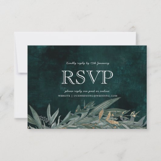 Green Hannah Suite RSVP-kaart RSVP Kaartje (Voorkant)