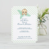 Green Happy Baby Sloth Baby shower Kaart (Staand voorkant)