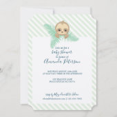 Green Happy Baby Sloth Baby shower Kaart (Voorkant)