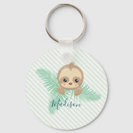 Green Happy Baby Sloth Baby shower Sleutelhanger