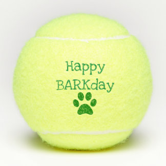 Green Happy Barkday Birthday Pet Dog Speelgoed Tennisballen