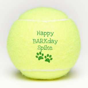Green Happy Barkday Birthday Pet Dog Speelgoed Tennisballen