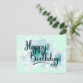 Green Happy Birthday Post Kaart (Staand voorkant)