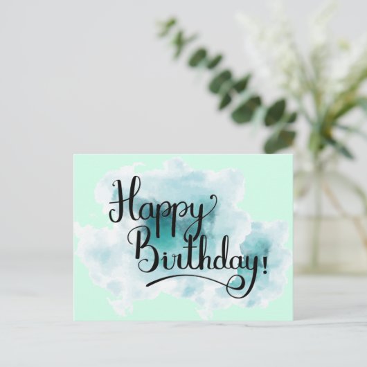 Green Happy Birthday Post Kaart (Staand voorkant)