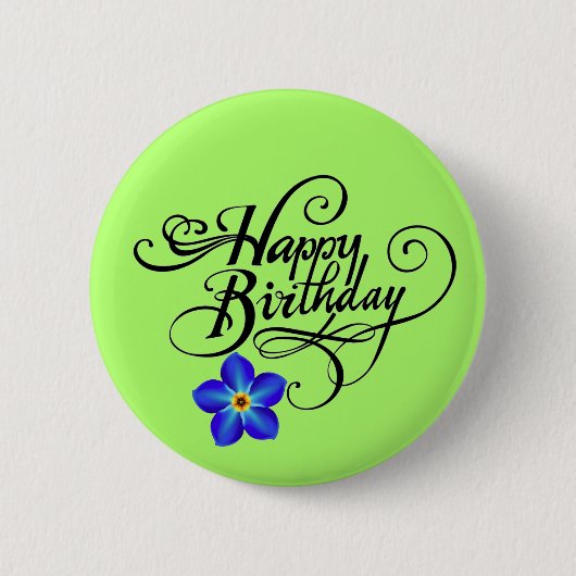 Green Happy Birthday Ronde Button 5,7 Cm (Voorkant)