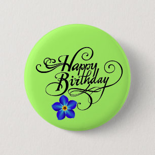 Green Happy Birthday Ronde Button 5,7 Cm