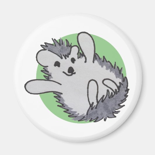 Green Happy Cute Hedegel Magneet (Voorkant)