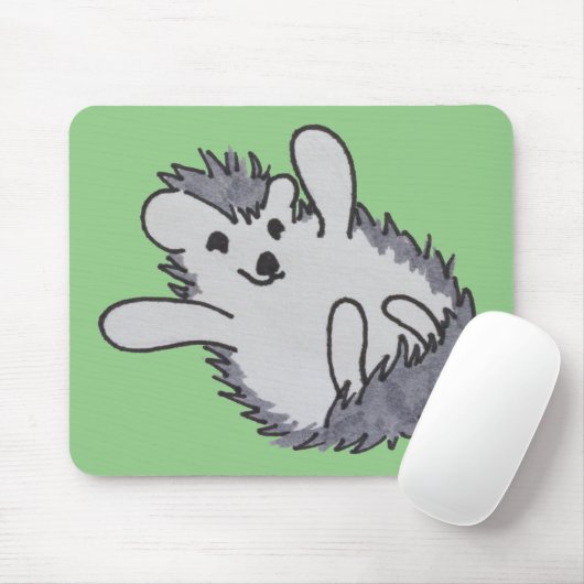 Green Happy Cute Hedégel Mousepad Muismat (Met muis)