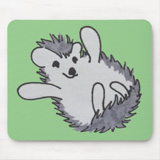 Green Happy Cute Hedégel Mousepad Muismat (Voorkant)