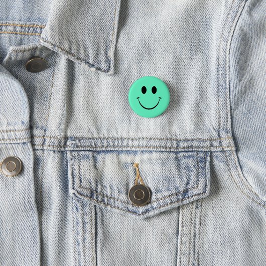 Green Happy Face Ronde Button 3,2 Cm (In situ)