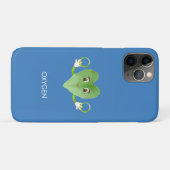 Green Happy Heart Leaf over Sky Blue Case-Mate iPhone Case (Achterkant (horizontaal))