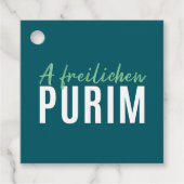 Green Happy Purim Bedankjes Labels (Voorkant)