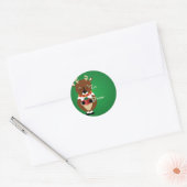 Green Happy Rendier Christmas Labels (Envelop)