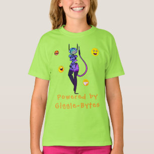 Green Happy Robot Giggle Leuk T-shirt