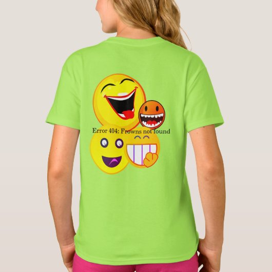 Green Happy Robot Giggle Leuk T-shirt (Achterkant)