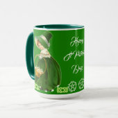 Green Happy St Patricks Day Little Girl Celtic Hem Mok (Voorkant links)