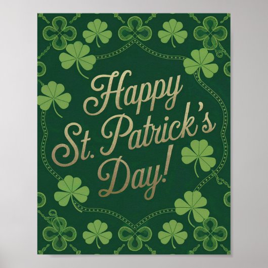 Green Happy St. Patrick's Day Poster (Voorkant)