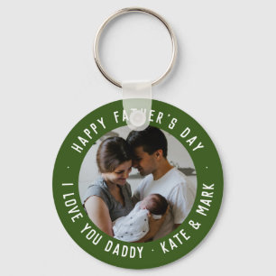 Green Happy Vaderdag Love You Dad Foto Sleutelhanger