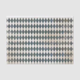 Green Harlequin Diamond Pattern Tissuepapier