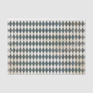 Green Harlequin Diamond Pattern Tissuepapier