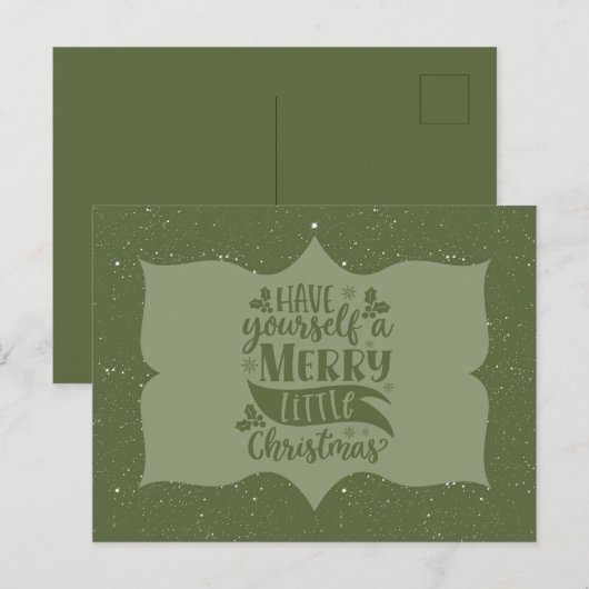 Green Have Yourself A Merry Little Christmas Scrip Briefkaart (Voorkant / Achterkant)