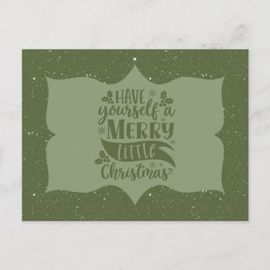 Green Have Yourself A Merry Little Christmas Scrip Briefkaart (Voorkant)