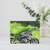 Green Hawaiian Gecko Rider Briefkaart (Staand voorkant)