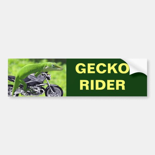 Green Hawaiian Gecko Rider Bumpersticker (Voorkant)