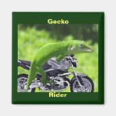 Green Hawaiian Gecko Rider Magneet (Voorkant)