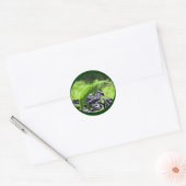Green Hawaiian Gecko Rider Ronde Sticker (Envelop)