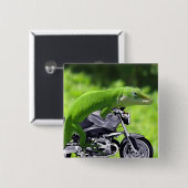 Green Hawaiian Gecko Rider Vierkante Button 5,1 Cm (Voorkant /achterkant)
