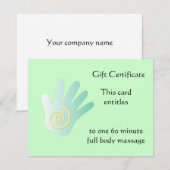 Green Healing Hand Cadeaubon (Voorkant / Achterkant)