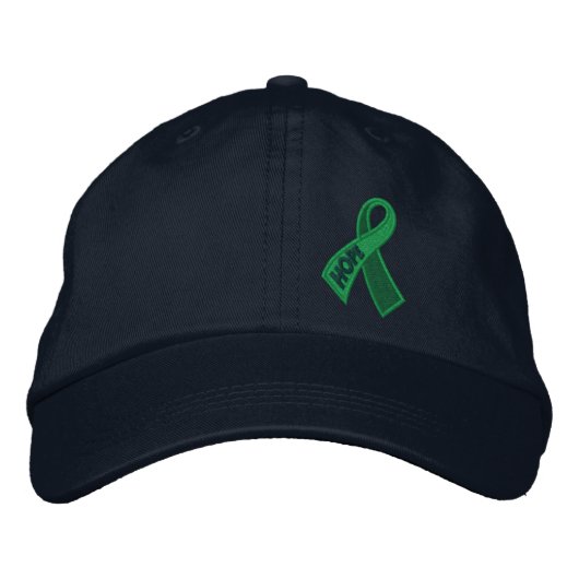 Green Health Hope Ribbon Awareness Geborduurde Pet (Voorkant)