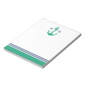 Green Heart Anchor Monogram Notitieblok (Linkerzijde)