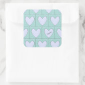 Green Heart Applique Quilt Patroon Vierkante Sticker (Tas)