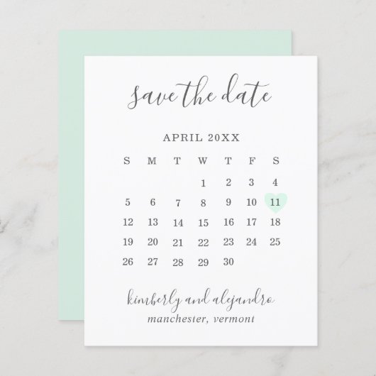 Green Heart Calender Budget Weddenschap Save the D (Voorkant / Achterkant)