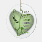 Green Heart Cardiac Care Nurse Keramisch Ornament (Links)